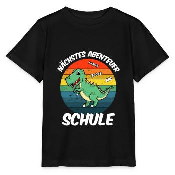 Einschulung 2026 mit Dino Motiv - Stanley/Stella Kinder T-Shirt MINI CREATOR  - Schwarz - Vorne - Mikhail (115cm)