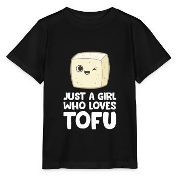 Juste une fille qui aime le tofu - T-shirt bio MINI CREATOR Stanley/Stella Enfant - noir - Devant - Mikhail (115cm)