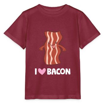 Bacon Lover Breakfast Bacon I Love Bacon - Stanley/Stella MINI CREATOR Kids’ T-Shirt - burgundy - Front - Kain (125cm)