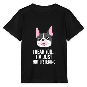 Ich höre dich, ich höre nur nicht zu Lustiger - Stanley/Stella Kinder T-Shirt MINI CREATOR  - Schwarz - Vorne - Mikhail (115cm)