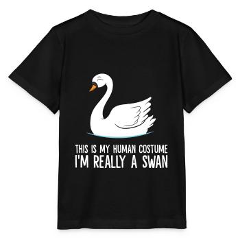 C’est mon costume humain, je suis vraiment un cygne - T-shirt bio MINI CREATOR Stanley/Stella Enfant - noir - Devant - Mikhail (115cm)