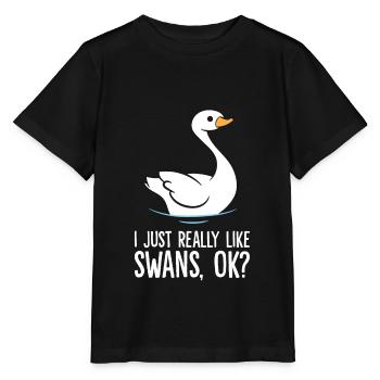 J’aime vraiment les cygnes Ok Funny Swan - T-shirt bio MINI CREATOR Stanley/Stella Enfant - noir - Devant - Mikhail (115cm)