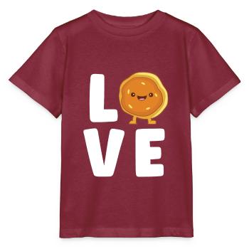 Amateur de crêpes Kawaii Breakfast Food Crêpe mignonne - T-shirt bio MINI CREATOR Stanley/Stella Enfant - bordeaux - Devant - Kain (125cm)