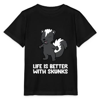 La vie est meilleure avec les mouffettes - T-shirt bio MINI CREATOR Stanley/Stella Enfant - noir - Devant - Mikhail (115cm)