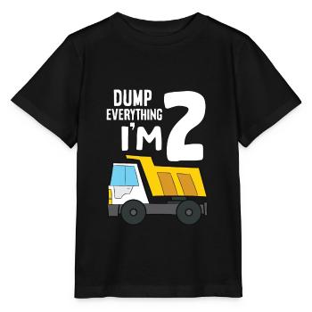 Dump Truck 2nd Birthday Dump Everything I'm 2 - Stanley/Stella Kinder T-Shirt MINI CREATOR  - Schwarz - Vorne - Mikhail (115cm)
