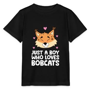 Just a Boy Who Loves Bobcats - Stanley/Stella MINI CREATOR Kids’ T-Shirt - black - Front - Mikhail (115cm)