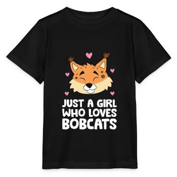 Just a Girl Who Loves Bobcats - Stanley/Stella MINI CREATOR Kids’ T-Shirt - black - Front - Mikhail (115cm)