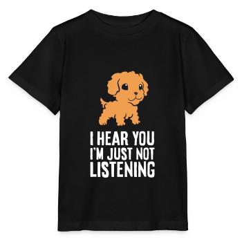 Cavapoo Ich höre dich, ich höre nur nicht zu - Stanley/Stella Kinder T-Shirt MINI CREATOR  - Schwarz - Vorne - Mikhail (115cm)