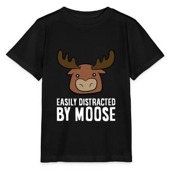 Facilement distrait par l’orignal - T-shirt bio MINI CREATOR Stanley/Stella Enfant - noir - Devant - Mikhail (115cm)