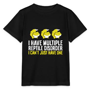 J’ai plusieurs reptiles trouble reptile léopard - T-shirt bio MINI CREATOR Stanley/Stella Enfant - noir - Devant - Mikhail (115cm)