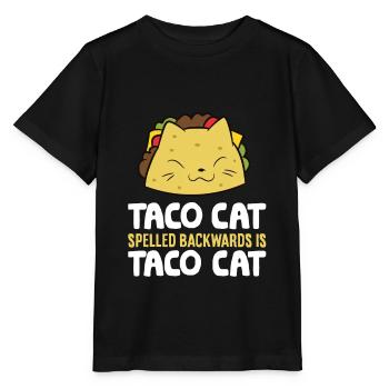 Taco Cat rückwärts buchstabiert ist Taco Cat - Stanley/Stella Kinder T-Shirt MINI CREATOR  - Schwarz - Vorne - Mikhail (115cm)