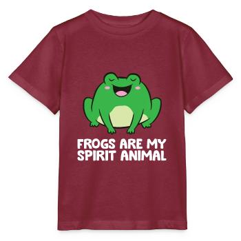Funny Frog Lover Frösche sind mein Seelentier - Stanley/Stella Kinder T-Shirt MINI CREATOR  - Burgunderrot - Vorne - Kain (125cm)