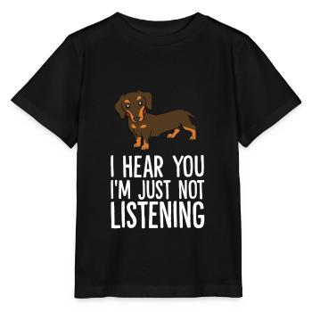 Ich höre dich, ich höre nur nicht zu Lustiger - Stanley/Stella Kinder T-Shirt MINI CREATOR  - Schwarz - Vorne - Mikhail (115cm)