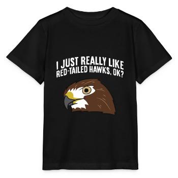 J’aime beaucoup les buses à queue rouge. - T-shirt bio MINI CREATOR Stanley/Stella Enfant - noir - Devant - Mikhail (115cm)