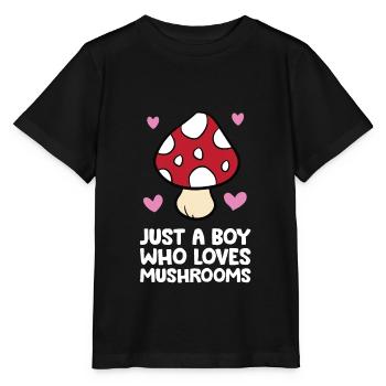 Juste un garçon qui aime les champignons - T-shirt bio MINI CREATOR Stanley/Stella Enfant - noir - Devant - Mikhail (115cm)