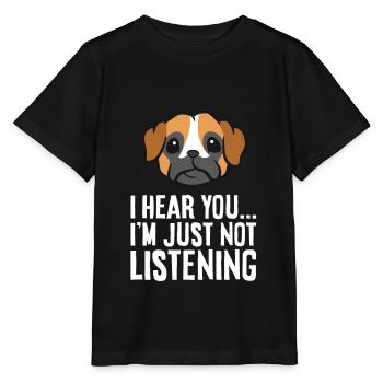 Ich höre dich, ich höre nur nicht zu Lustiger - Stanley/Stella Kinder T-Shirt MINI CREATOR  - Schwarz - Vorne - Mikhail (115cm)