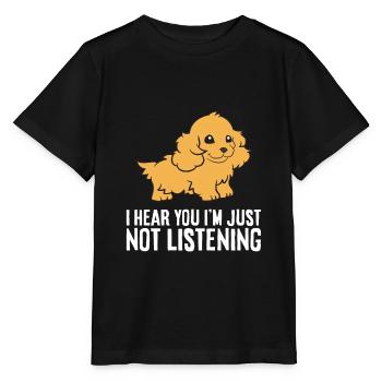Ich höre dich, ich höre nur nicht zu Lustiger - Stanley/Stella Kinder T-Shirt MINI CREATOR  - Schwarz - Vorne - Mikhail (115cm)