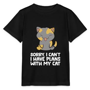 Chat écaille de tortue Désolé, je ne peux pas, - T-shirt bio MINI CREATOR Stanley/Stella Enfant - noir - Devant - Mikhail (115cm)