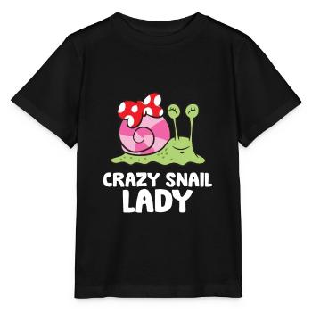 Crazy Snail Lady Love Snails - T-shirt bio MINI CREATOR Stanley/Stella Enfant - noir - Devant - Mikhail (115cm)