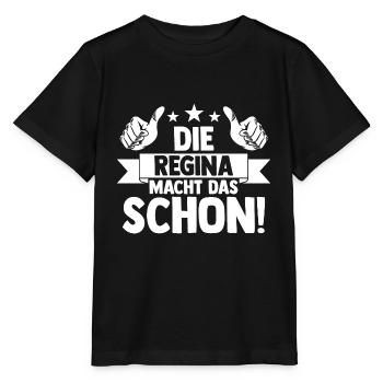 Vorname Regina - Stanley/Stella Kinder T-Shirt MINI CREATOR  - Schwarz - Vorne - Mikhail (115cm)