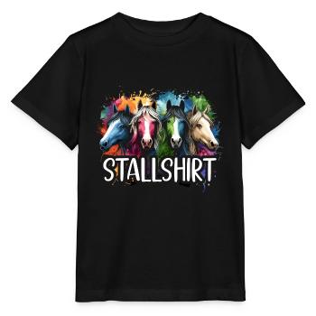 Pferde Stall Geschenk Gbeurtstag Reiten - Stanley/Stella Kinder T-Shirt MINI CREATOR  - Schwarz - Vorne - Mikhail (115cm)