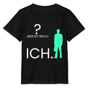 Wer ist reich? Ich. - Stanley/Stella Kinder T-Shirt MINI CREATOR  - Schwarz - Vorne - Mikhail (115cm)