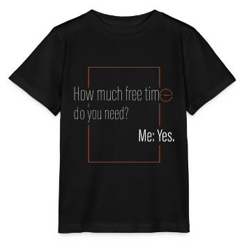 Wie viel Freizeit? - Stanley/Stella Kinder T-Shirt MINI CREATOR  - Schwarz - Vorne - Mikhail (115cm)