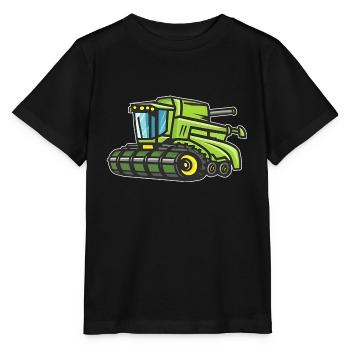 Green Combine Harvester - Stanley/Stella MINI CREATOR Kids’ T-Shirt - black - Front - Mikhail (115cm)