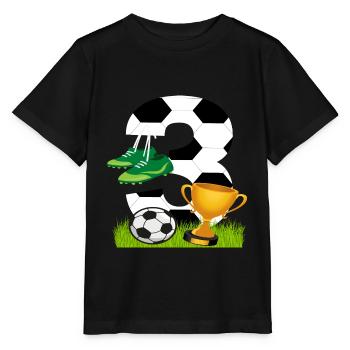 Football 3 Birthday Football Player Football - Stanley/Stella MINI CREATOR Kids’ T-Shirt - black - Front - Mikhail (115cm)