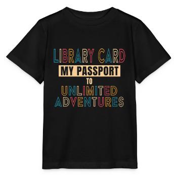 Carte de bibliothèque Mon laissez-passer illimité - T-shirt bio MINI CREATOR Stanley/Stella Enfant - noir - Devant - Mikhail (115cm)