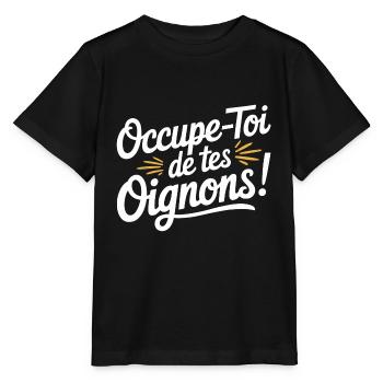 Occupe-toi de tes oignons - T-shirt bio MINI CREATOR Stanley/Stella Enfant - noir - Devant - Mikhail (115cm)