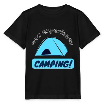Neue Erfahrung - Camping! - Stanley/Stella Kinder T-Shirt MINI CREATOR  - Schwarz - Vorne - Mikhail (115cm)