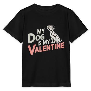 My Dog Is My Valentine | Dalmatiner Valentinstag - Stanley/Stella Kinder T-Shirt MINI CREATOR  - Schwarz - Vorne - Mikhail (115cm)