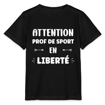 prof de sport - T-shirt bio MINI CREATOR Stanley/Stella Enfant - noir - Devant - Mikhail (115cm)
