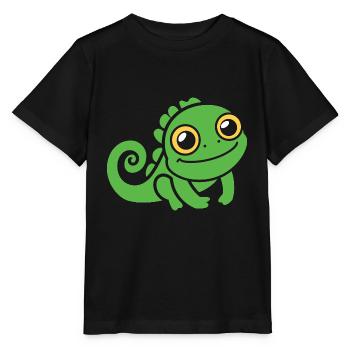 caméléon - T-shirt bio MINI CREATOR Stanley/Stella Enfant - noir - Devant - Mikhail (115cm)