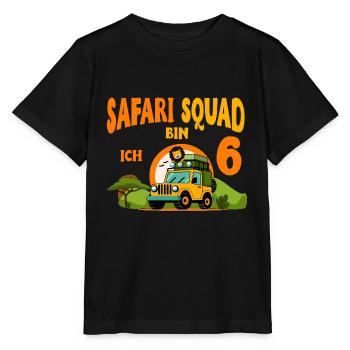 Motif d’anniversaire safari 6 ans garçons - T-shirt bio MINI CREATOR Stanley/Stella Enfant - noir - Devant - Mikhail (115cm)