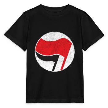 anti-fascist flag symbol - Stanley/Stella MINI CREATOR Kids’ T-Shirt - black - Front - Mikhail (115cm)
