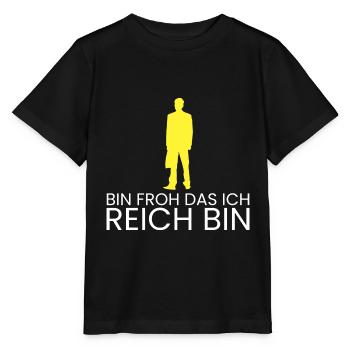 bin froh das ich reich bin - Stanley/Stella Kinder T-Shirt MINI CREATOR  - Schwarz - Vorne - Mikhail (115cm)