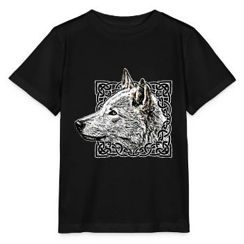 Wolf, grau - Stanley/Stella Kinder T-Shirt MINI CREATOR  - Schwarz - Vorne - Mikhail (115cm)