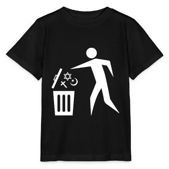 La religion des ordures sauve la planète - T-shirt bio MINI CREATOR Stanley/Stella Enfant - noir - Devant - Mikhail (115cm)