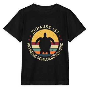Zuhause Ist Wo Meine Schildkröten Sind - Stanley/Stella Kinder T-Shirt MINI CREATOR  - Schwarz - Vorne - Mikhail (115cm)