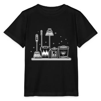 Humour faire le ménage - T-shirt bio MINI CREATOR Stanley/Stella Enfant - noir - Devant - Mikhail (115cm)