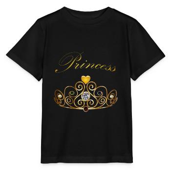 Perles princesse reine couronne doré diadème - T-shirt bio MINI CREATOR Stanley/Stella Enfant - noir - Devant - Mikhail (115cm)
