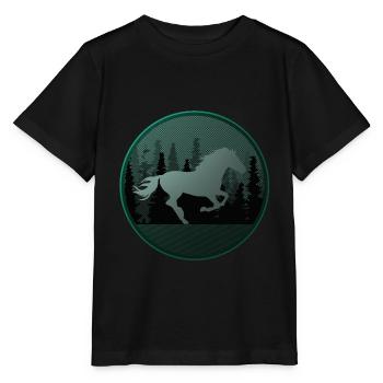 Cheval chevaux équitation poney équestre western chemise - T-shirt bio MINI CREATOR Stanley/Stella Enfant - noir - Devant - Mikhail (115cm)