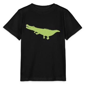 Crocodile animal illustration alligator gift - Stanley/Stella MINI CREATOR Kids’ T-Shirt - black - Front - Mikhail (115cm)