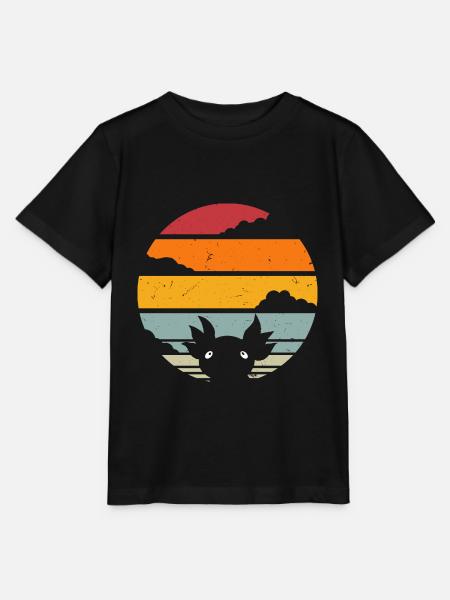Retro Vintage Axolotl - Stanley/Stella Kinder T-Shirt MINI CREATOR  - Schwarz
