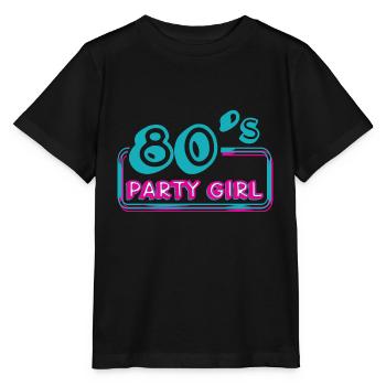 80'S PARTY GIRL - Stanley/Stella Kinder T-Shirt MINI CREATOR  - Schwarz - Vorne - Mikhail (115cm)