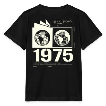 Vintage, 1975, Rétro, Cadeau d’anniversaire, 1975 - T-shirt bio MINI CREATOR Stanley/Stella Enfant - noir - Devant - Mikhail (115cm)