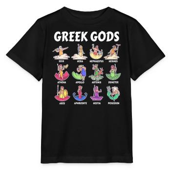 Greek Mythology Gods - Ancient Gods of Greece - Stanley/Stella MINI CREATOR Kids’ T-Shirt - black - Front - Mikhail (115cm)