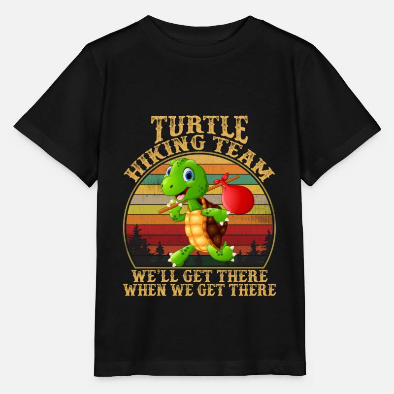 Turtle Hiking Team We'll Get There When We Get - Stanley/Stella MINI CREATOR Kids’ T-Shirt - black